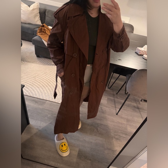 Zara Jackets & Blazers - Zara Waterproof Brown Oversized Trench Coat